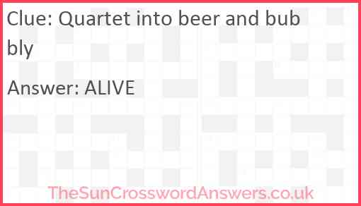 Quartet into beer and bubbly Answer