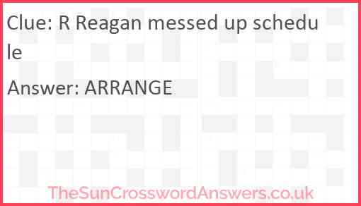 R Reagan messed up schedule Answer