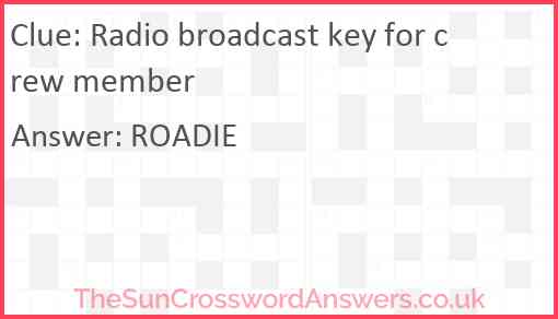 Radio broadcast key for crew member Answer