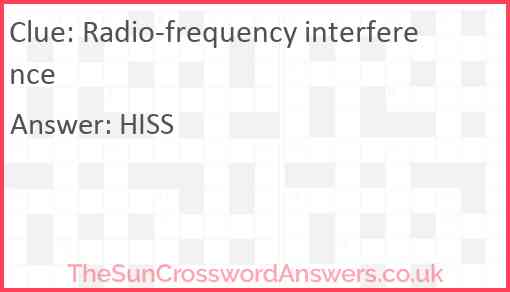 Radio-frequency interference Answer
