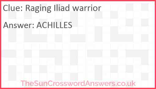 Raging Iliad warrior Answer
