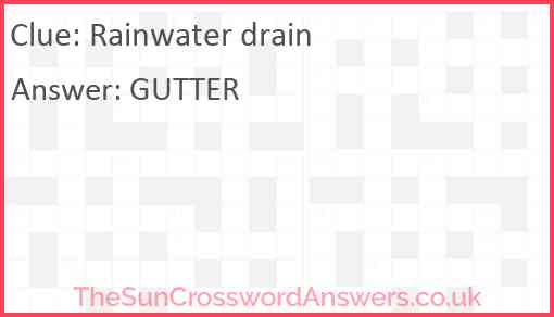 Rainwater drain Answer