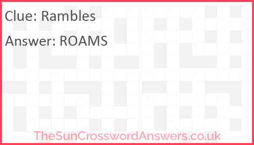 Rambles Answer