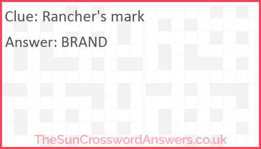 Rancher's mark Answer