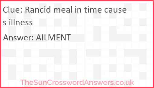 Rancid meal in time causes illness Answer