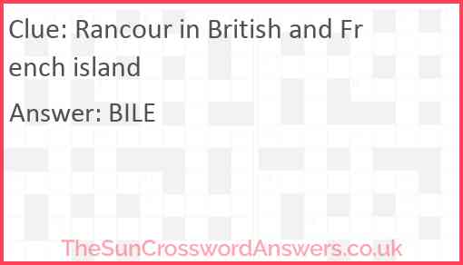 Rancour in British and French island Answer