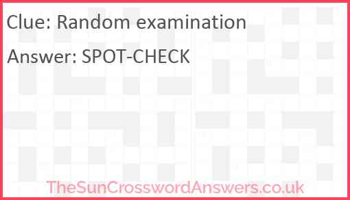 Random examination Answer