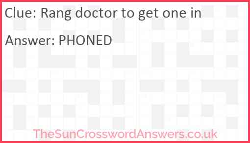 Rang doctor to get one in Answer