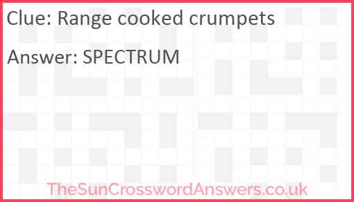 Range cooked crumpets Answer