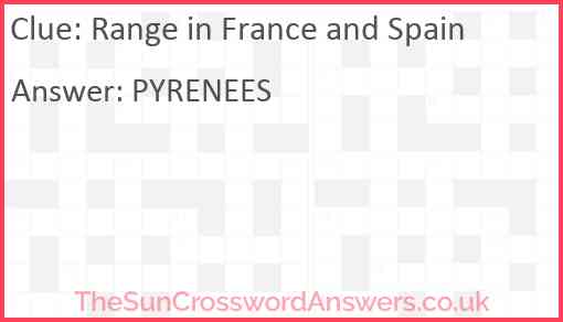 Range in France and Spain Answer