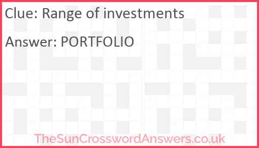 Range of investments Answer