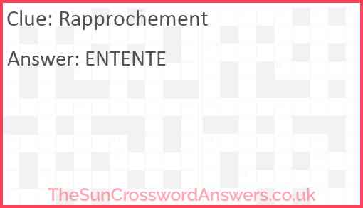 Rapprochement Answer