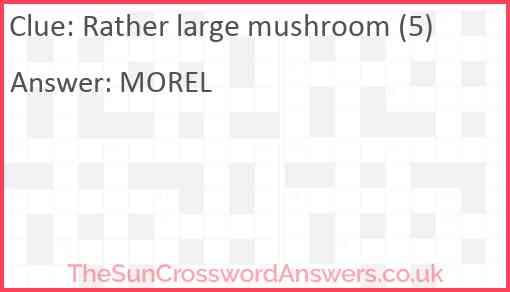 Rather large mushroom (5) Answer