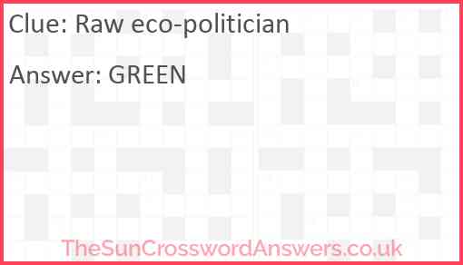 Raw eco-politician Answer