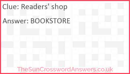 Readers' shop Answer