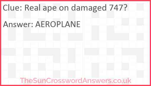 Real ape on damaged 747? Answer