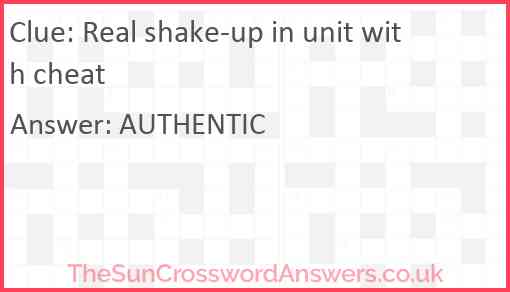 Real shake-up in unit with cheat Answer