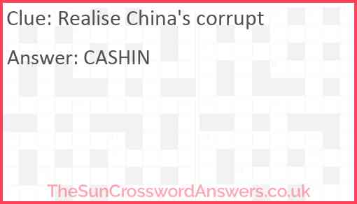 Realise China's corrupt Answer
