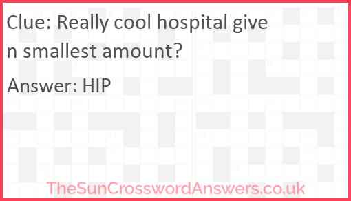 Really cool hospital given smallest amount? Answer