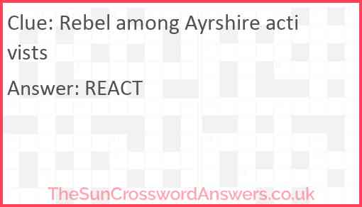Rebel among Ayrshire activists Answer