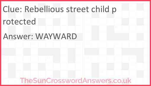 Rebellious street child protected Answer