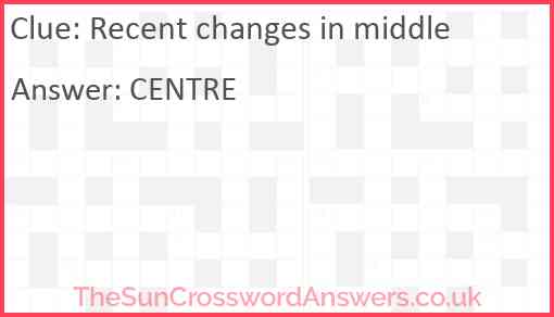 Recent changes in middle Answer