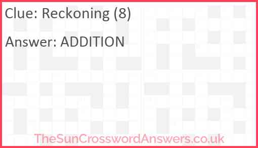 Reckoning (8) Answer