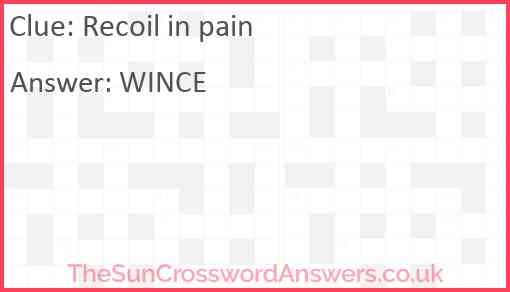 Recoil in pain Answer