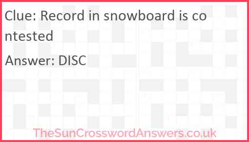 Record in snowboard is contested Answer