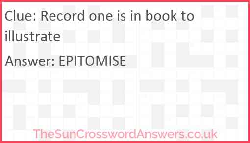 Record one is in book to illustrate Answer
