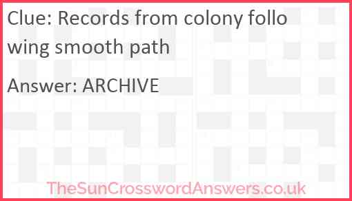 Records from colony following smooth path Answer