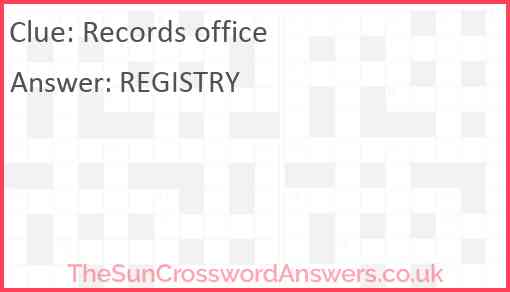 Records office Answer