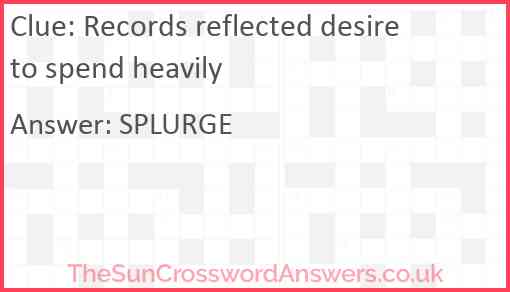 Records reflected desire to spend heavily Answer