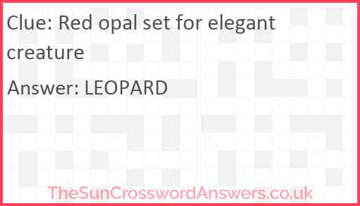 Red opal set for elegant creature Answer