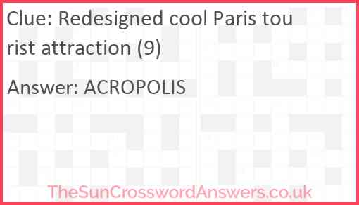 Redesigned cool Paris tourist attraction (9) Answer