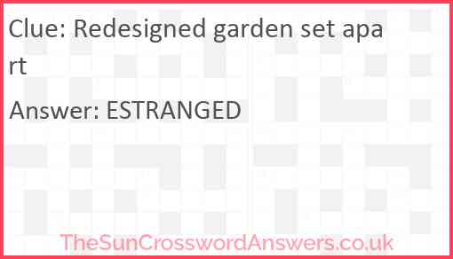 Redesigned garden set apart Answer