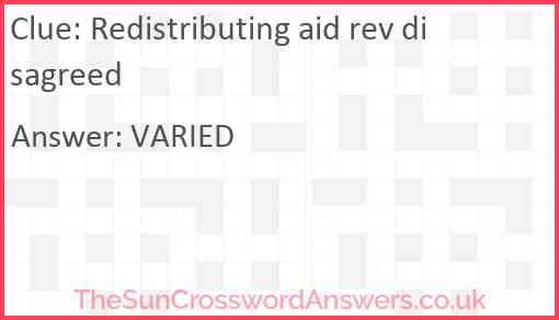Redistributing aid rev disagreed Answer