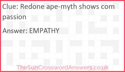 Redone ape-myth shows compassion Answer
