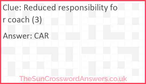 Reduced responsibility for coach (3) Answer