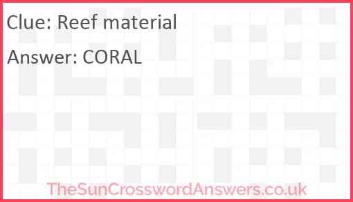 Reef material Answer