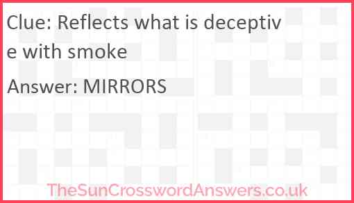 Reflects what is deceptive with smoke Answer