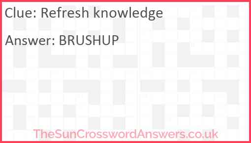 Refresh knowledge Answer