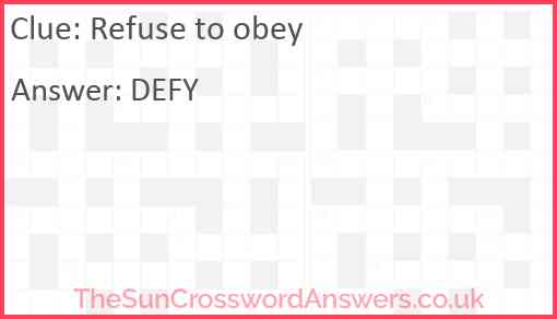 Refuse to obey Answer