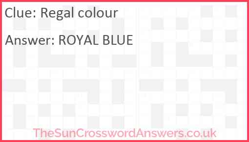 Regal colour Answer