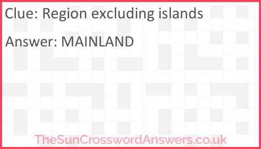 Region excluding islands Answer