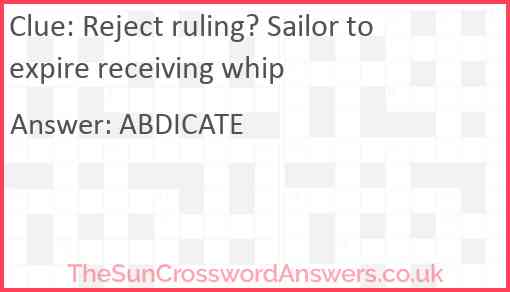 Reject ruling? Sailor to expire receiving whip Answer