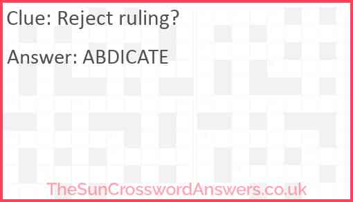 Reject ruling? Answer