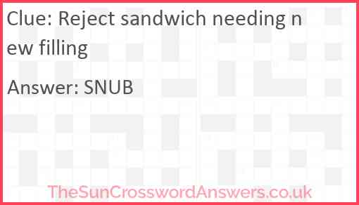 Reject sandwich needing new filling Answer