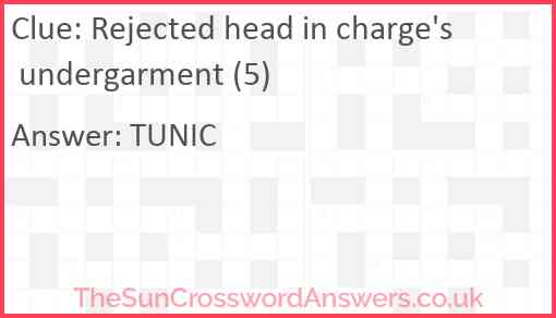 Rejected head in charge's undergarment (5) Answer