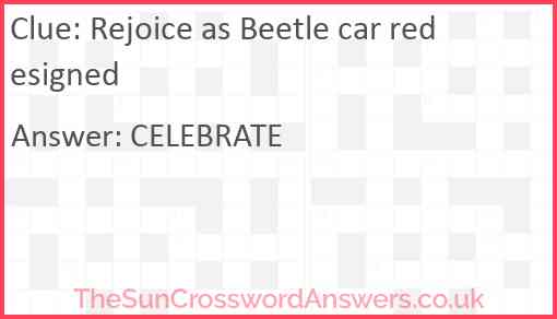 Rejoice as Beetle car redesigned Answer